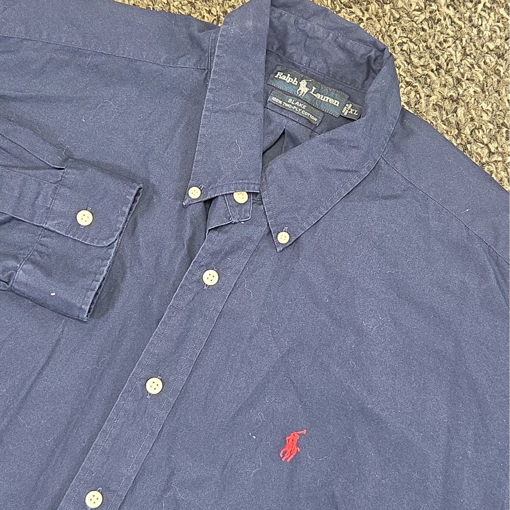 Polo Ralph Lauren Blake Long Sleeve Button Down Mens XL Solid Blue Button Down